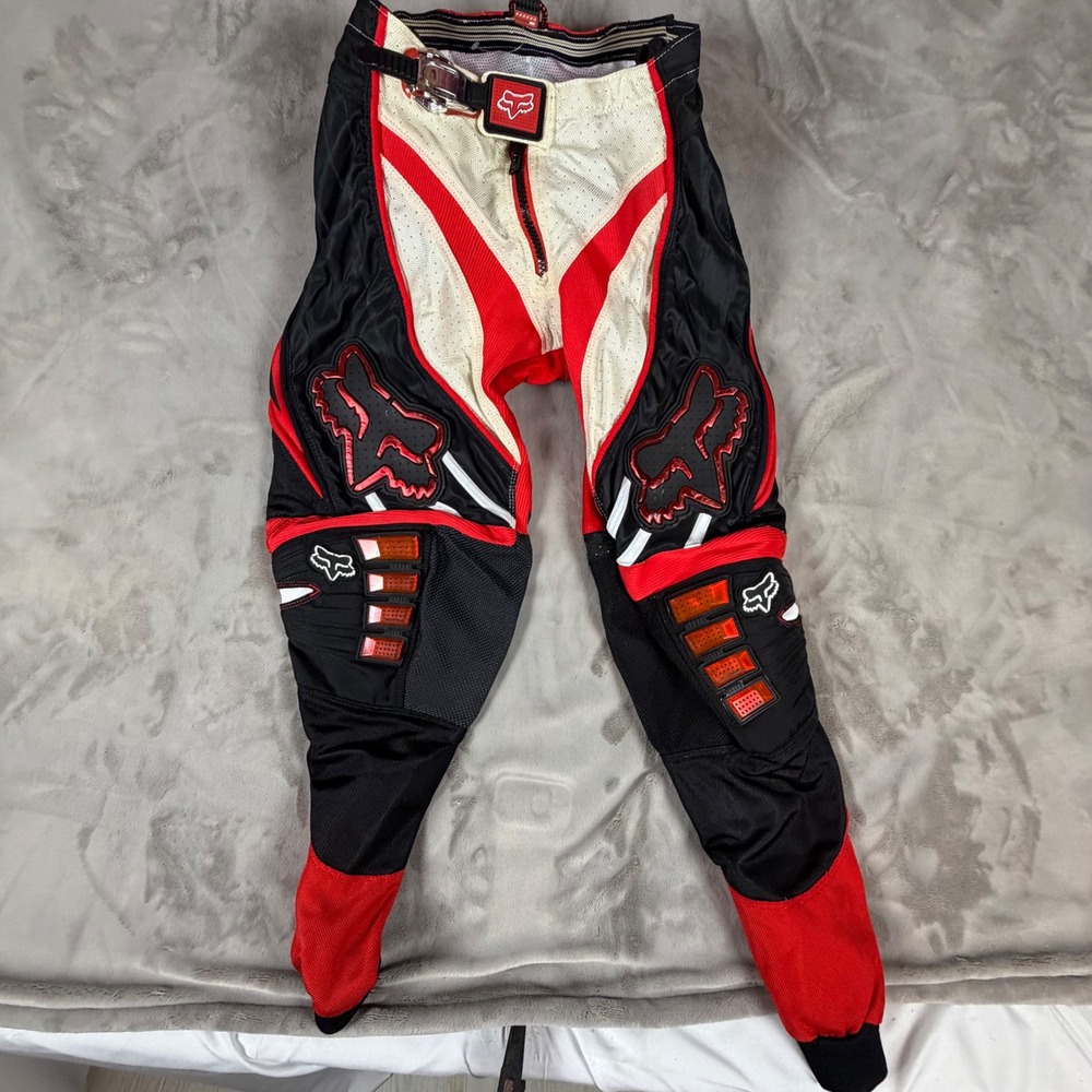 Fox Racing 360 Technique Motocross Pants Red Black White Mens Size 32 Y2K